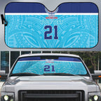 Queensland Samoa Custom Auto Sun Shade Blue Pacific Polynesian Tribal Pattern - Aussie Hoodie