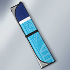 Queensland Samoa Custom Auto Sun Shade Blue Pacific Polynesian Tribal Pattern - Aussie Hoodie