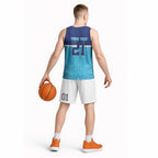 Queensland Samoa Custom Basketball Jersey Blue Pacific Polynesian Tribal Pattern - Aussie Hoodie