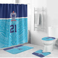 Queensland Samoa Custom Bathroom Set Blue Pacific Polynesian Tribal Pattern - Aussie Hoodie