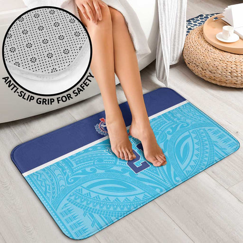 Queensland Samoa Custom Bathroom Set Blue Pacific Polynesian Tribal Pattern - Aussie Hoodie