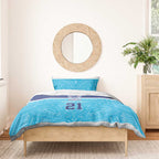 Queensland Samoa Custom Bedding Set Blue Pacific Polynesian Tribal Pattern