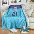 Queensland Samoa Custom Blanket Blue Pacific Polynesian Tribal Pattern
