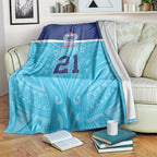 Queensland Samoa Custom Blanket Blue Pacific Polynesian Tribal Pattern