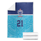 Queensland Samoa Custom Blanket Blue Pacific Polynesian Tribal Pattern
