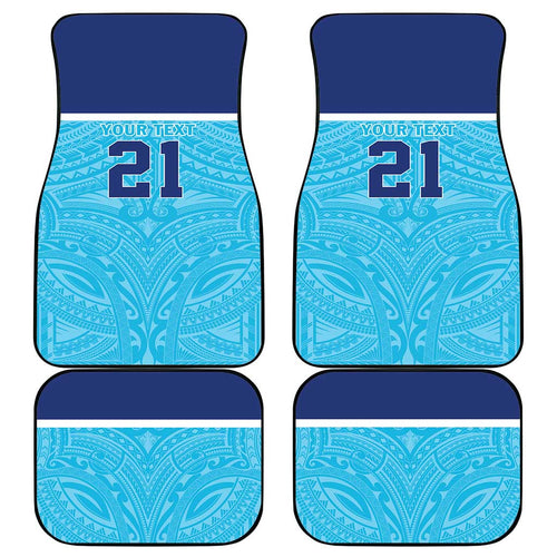 Queensland Samoa Custom Car Mats Blue Pacific Polynesian Tribal Pattern