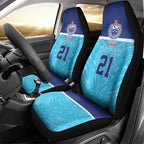 Queensland Samoa Custom Car Seat Cover Blue Pacific Polynesian Tribal Pattern