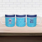 Queensland Samoa Custom Ceramic Mug Blue Pacific Polynesian Tribal Pattern - Aussie Hoodie