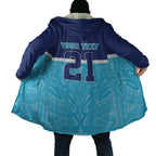 Queensland Samoa Custom Cloak Blue Pacific Polynesian Tribal Pattern - Aussie Hoodie