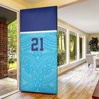 Queensland Samoa Custom Door Cover Blue Pacific Polynesian Tribal Pattern - Aussie Hoodie
