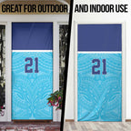 Queensland Samoa Custom Door Cover Blue Pacific Polynesian Tribal Pattern - Aussie Hoodie