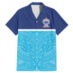 Queensland Samoa Custom Family Matching Mermaid Dress and Hawaiian Shirt Blue Pacific Polynesian Tribal Pattern