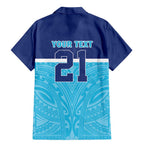 Queensland Samoa Custom Family Matching Mermaid Dress and Hawaiian Shirt Blue Pacific Polynesian Tribal Pattern