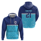 Queensland Samoa Custom Hoodie Blue Pacific Polynesian Tribal Pattern