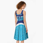 Queensland Samoa Custom Midi Dress Blue Pacific Polynesian Tribal Pattern - Aussie Hoodie