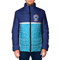 Queensland Samoa Custom Padded Jacket Blue Pacific Polynesian Tribal Pattern - Aussie Hoodie
