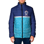Queensland Samoa Custom Padded Jacket Blue Pacific Polynesian Tribal Pattern - Aussie Hoodie