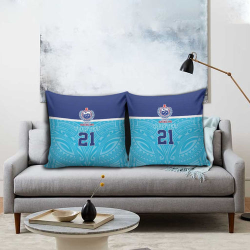 Queensland Samoa Custom Pillow Cover Blue Pacific Polynesian Tribal Pattern - Aussie Hoodie