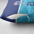 Queensland Samoa Custom Pillow Cover Blue Pacific Polynesian Tribal Pattern - Aussie Hoodie