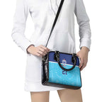Queensland Samoa Custom Shoulder Handbag Blue Pacific Polynesian Tribal Pattern
