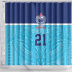 Queensland Samoa Custom Shower Curtain Blue Pacific Polynesian Tribal Pattern