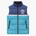 Queensland Samoa Custom Sleeveless Puffer Jacket Blue Pacific Polynesian Tribal Pattern - Aussie Hoodie