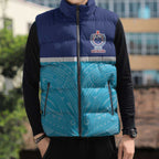 Queensland Samoa Custom Sleeveless Puffer Jacket Blue Pacific Polynesian Tribal Pattern - Aussie Hoodie
