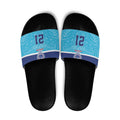 Queensland Samoa Custom Slide Sandals Blue Pacific Polynesian Tribal Pattern - Aussie Hoodie