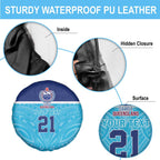 Queensland Samoa Custom Spare Tire Cover Blue Pacific Polynesian Tribal Pattern