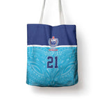 Queensland Samoa Custom Tote Bag Blue Pacific Polynesian Tribal Pattern - Aussie Hoodie