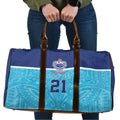 Queensland Samoa Custom Travel Bag Blue Pacific Polynesian Tribal Pattern - Aussie Hoodie