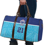 Queensland Samoa Custom Travel Bag Blue Pacific Polynesian Tribal Pattern - Aussie Hoodie