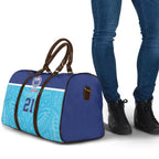 Queensland Samoa Custom Travel Bag Blue Pacific Polynesian Tribal Pattern - Aussie Hoodie