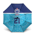 Queensland Samoa Custom Umbrella Blue Pacific Polynesian Tribal Pattern - Aussie Hoodie