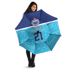 Queensland Samoa Custom Umbrella Blue Pacific Polynesian Tribal Pattern - Aussie Hoodie