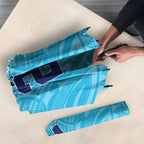 Queensland Samoa Custom Umbrella Blue Pacific Polynesian Tribal Pattern - Aussie Hoodie
