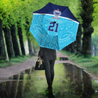 Queensland Samoa Custom Umbrella Blue Pacific Polynesian Tribal Pattern - Aussie Hoodie