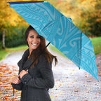 Queensland Samoa Custom Umbrella Blue Pacific Polynesian Tribal Pattern - Aussie Hoodie