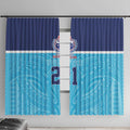 Queensland Samoa Custom Window Curtain Blue Pacific Polynesian Tribal Pattern