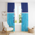 Queensland Samoa Custom Window Curtain Blue Pacific Polynesian Tribal Pattern