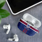 Queensland Samoa Custom AirPods Case Maroon-Blue Pacific Polynesian Tribal Pattern - Aussie Hoodie