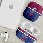 Queensland Samoa Custom AirPods Case Maroon-Blue Pacific Polynesian Tribal Pattern - Aussie Hoodie