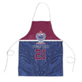 Queensland Samoa Custom Apron Maroon-Blue Pacific Polynesian Tribal Pattern - Aussie Hoodie