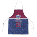 Queensland Samoa Custom Apron Maroon-Blue Pacific Polynesian Tribal Pattern - Aussie Hoodie