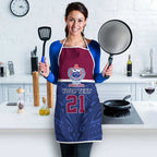 Queensland Samoa Custom Apron Maroon-Blue Pacific Polynesian Tribal Pattern - Aussie Hoodie