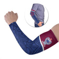Queensland Samoa Custom Arm Sleeves Maroon-Blue Pacific Polynesian Tribal Pattern - Aussie Hoodie