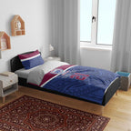 Queensland Samoa Custom Bedding Set Maroon-Blue Pacific Polynesian Tribal Pattern