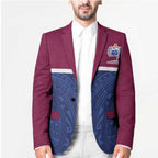 Queensland Samoa Custom Blazer Maroon-Blue Pacific Polynesian Tribal Pattern - Aussie Hoodie