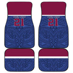 Queensland Samoa Custom Car Mats Maroon-Blue Pacific Polynesian Tribal Pattern
