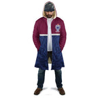 Queensland Samoa Custom Cloak Maroon-Blue Pacific Polynesian Tribal Pattern - Aussie Hoodie